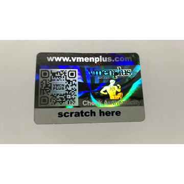 Custom colorful holographic wash aluminum scratch off label adhesive 3D hologram sticker